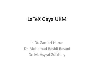 LaTeX Gaya UKM