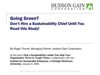 Going Green? Don’t Hire a Sustainability Chief Until You Read this Study!