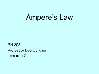 Ampere’s Law