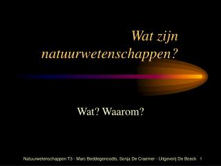 Wat zijn natuurwetenschappen?