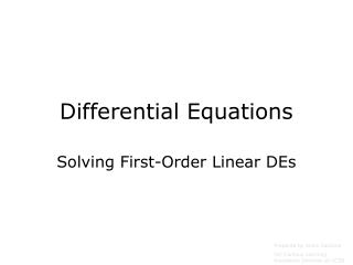 Differential Equations