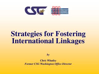 Strategies for Fostering International Linkages by Chris Whatley