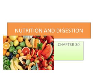 NUTRITION AND DIGESTION