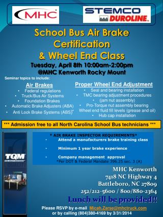 MHC Kenworth 7418 NC Highway 4 Battleboro , NC 27809 252/212-5600 / 800/880-2364