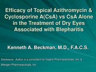 Kenneth A. Beckman, M.D., F.A.C.S.