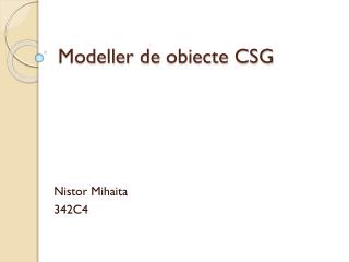 Modeller de obiecte CSG