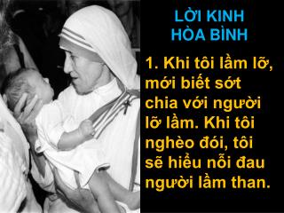 LỜI KINH HÒA BÌNH
