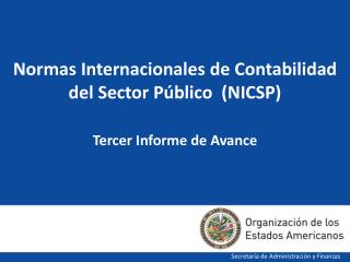 Normas Internacionales de Contabilidad del Sector Público (NICSP) Tercer Informe de Avance