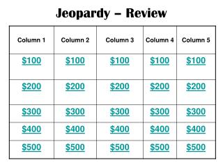 Jeopardy – Review