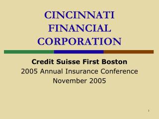 CINCINNATI FINANCIAL CORPORATION