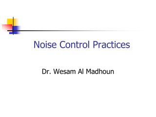 Noise Control Practices
