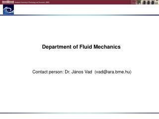 Department of Fluid Mechanics