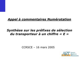 CCRSCE – 16 mars 2005