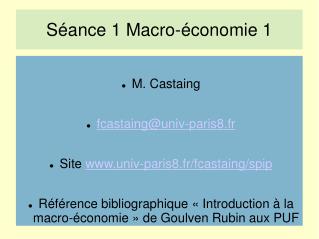 Séance 1 Macro-économie 1