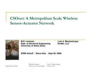 CSOnet: A Metropolitan Scale Wireless Sensor-Actuator Network