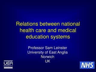 Relations between national health care and medical education systems