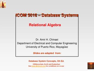 ICOM 5016 – Database Systems