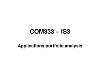 COM333 – IS3