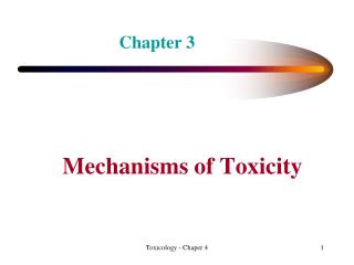 Mechanisms of Toxicity