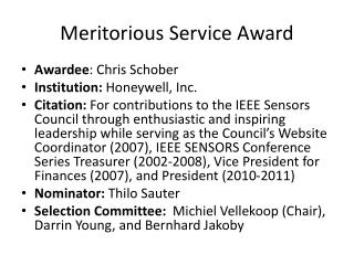 Meritorious Service Award