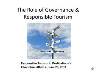 The Role of Governance &amp; Responsible Tourism
