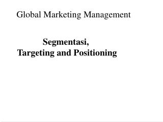 Global Marketing Management