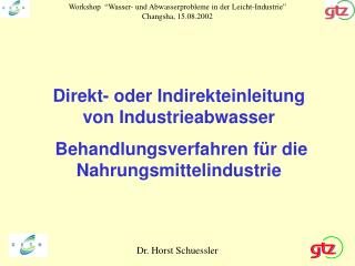 Dr. Horst Schuessler