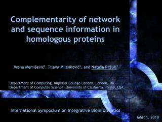 Complementarity of network and sequence information in homologous proteins