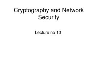 Cryptography and Network Security