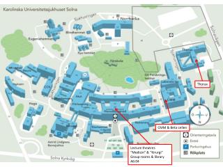 Lecture theatres “ Medicin ” &amp; “ Kirurgi ” Group rooms &amp; library A6:04