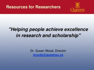 Resources for Researchers