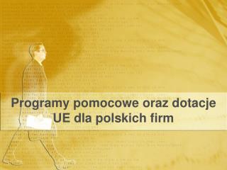 Programy pomocowe oraz dotacje UE dla polskich firm