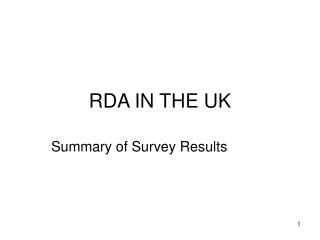 RDA IN THE UK