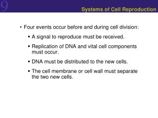 Systems of Cell Reproduction
