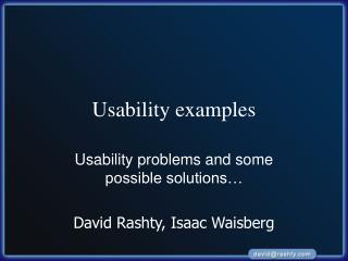 Usability examples