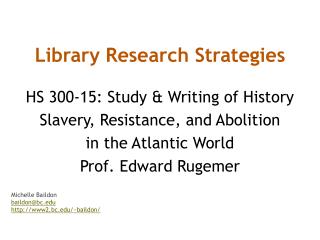 Library Research Strategies
