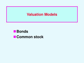 Valuation Models