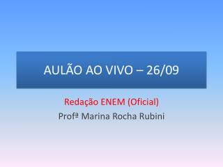 AULÃO AO VIVO – 26/09