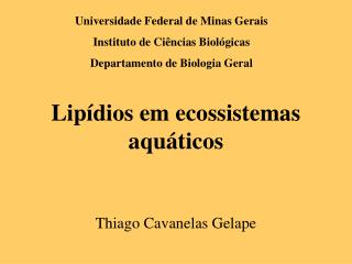 Lipídios em ecossistemas aquáticos