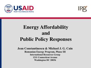 Energy Affordability and Public Policy Responses