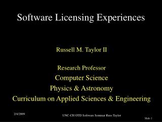 Software Licensing Experiences