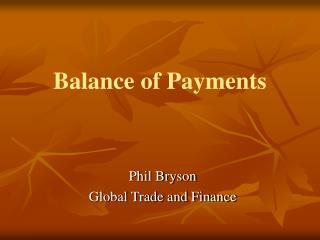 Balance of Payments