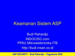 Keamanan Sistem ASP