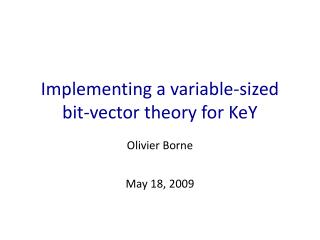 Implementing a variable-sized bit-vector theory for KeY