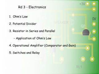 Rd 3 - Electronics