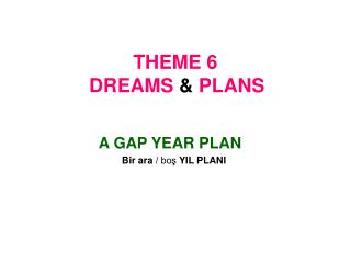 THEME 6 DREAMS &amp; PLANS