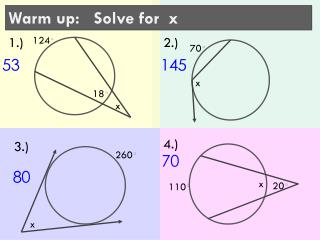 Warm up: Solve for x