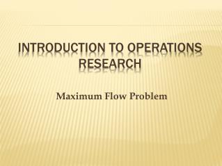 Introduction to Operations Research