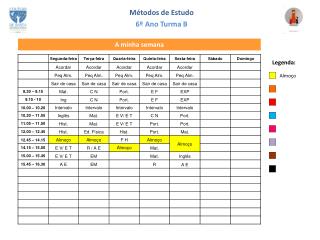 Métodos de Estudo 6º Ano Turma B