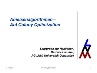 Ameisenalgorithmen – Ant Colony Optimization